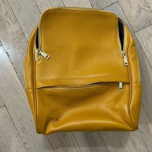 Yellow Leather Backpack - Good Condition